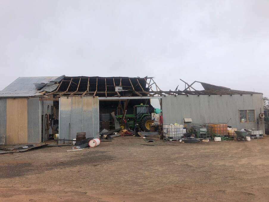 Latham farmer Dylan Hirsch lost his main workshop along with other infrastructure such as windmills, fuel storage, fertiliser sheds, stored fertiliser and fences.