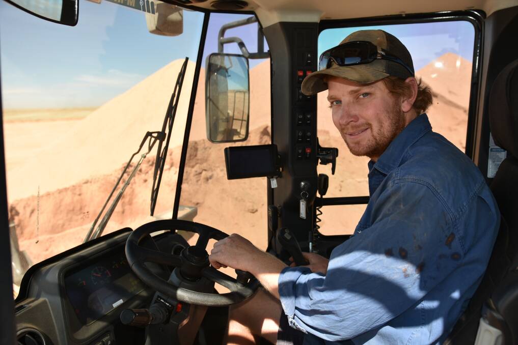 Bryce Hathway, Kalannie, enjoys the comfort and ride control with the Hathway's latest high specification LiuGong 856H wheel loader.