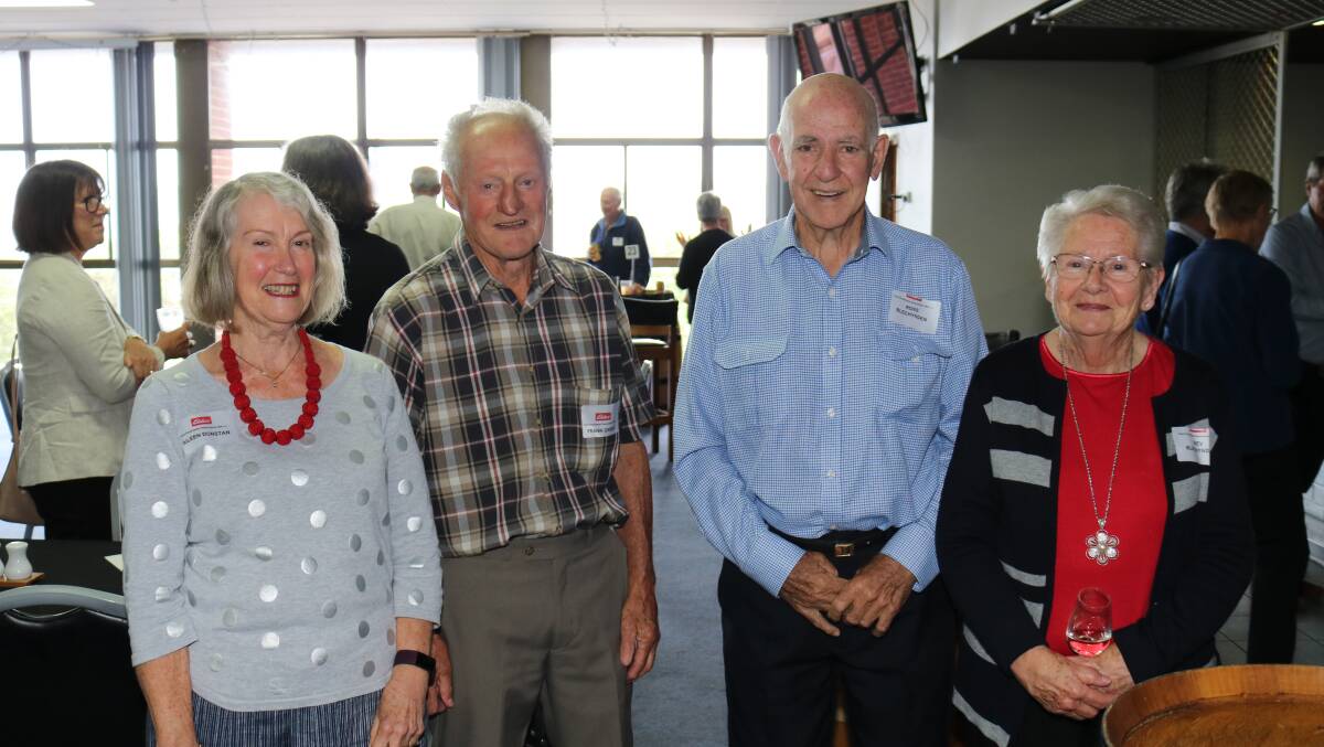 Aileen Dunstan (left), Hillarys, Frank Green, Albany and Ross and Bev Blechynden, Albany, caught up on each other's news.