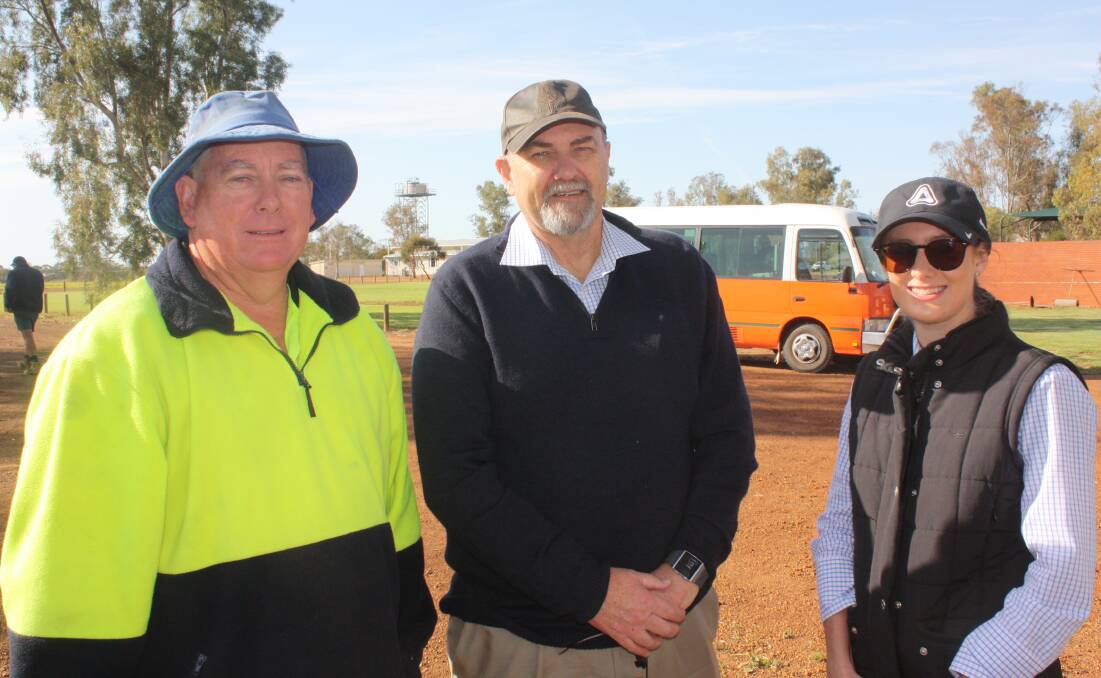 Peter Harris (left), Binnu, Rabobank Geraldton senior rural manager Ross Jones and Rabobank Geraldton rural officer Jorden Mills.