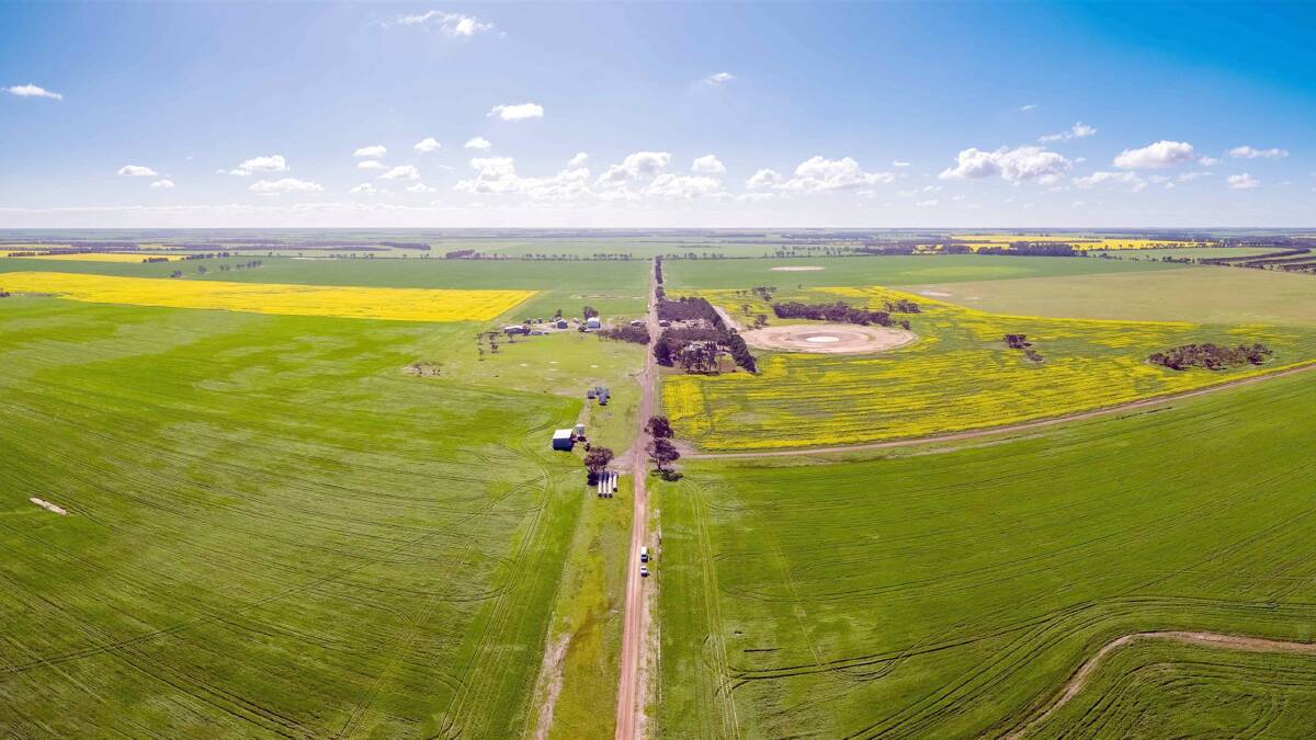 The Esperance rural property market has "escalated" in the past year in terms of even fewer listings, stronger land prices and increased demand, according to local agents. It's understood the farm Kimberley Downs, Dalyup, sold for a record price of just under $14 million, which has not been matched. Photo: Nutrien Harcourts WA.