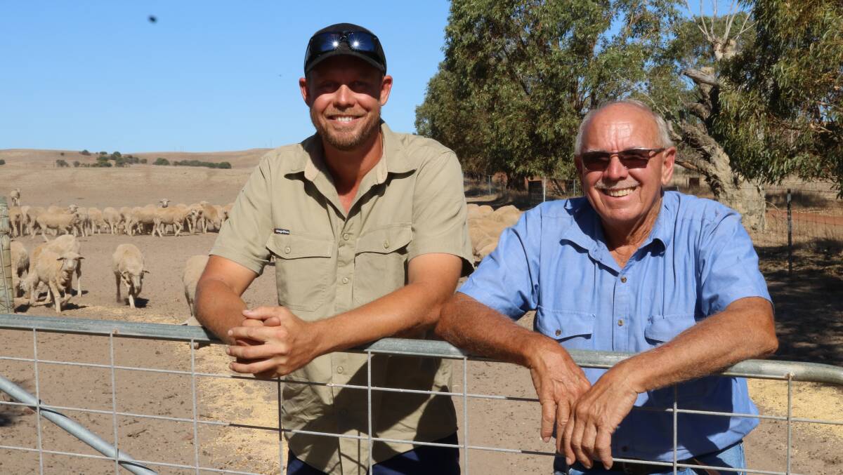  Andrew (left) and Michael Culloton, Moonyoonooka, are looking forward to the completion of their new shearing shed in time for their spring 2019 shearing.