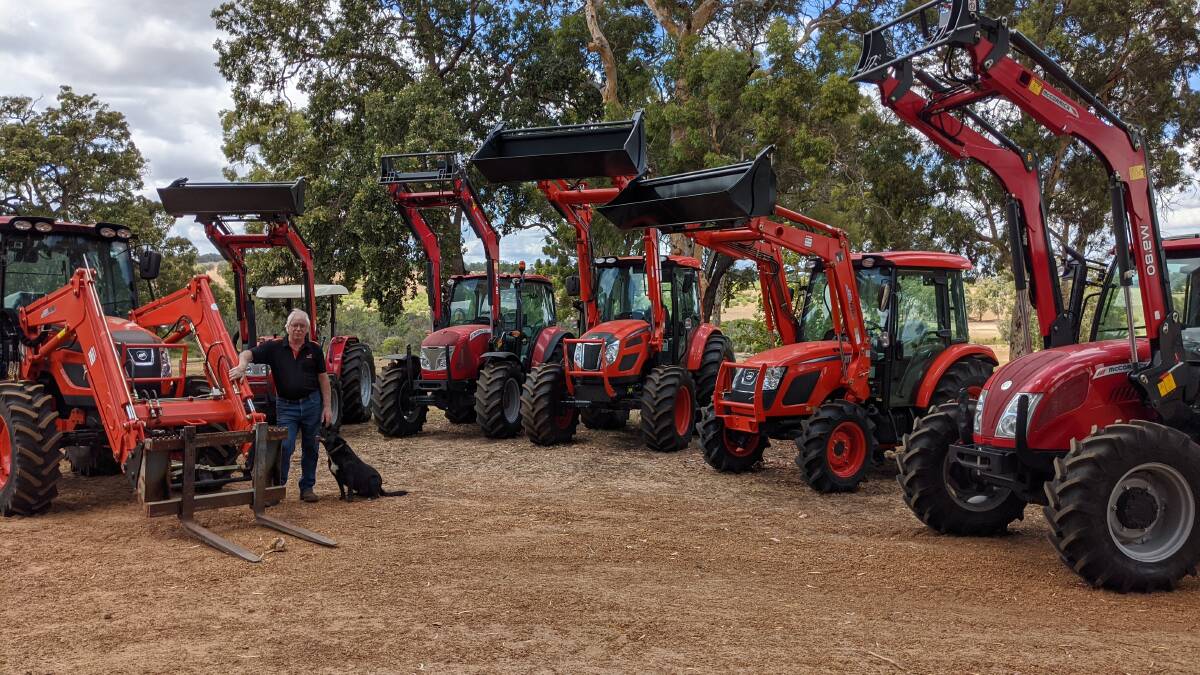 CD Tractors, Muchea, machinery dealer Chris Durey flicked this photo to Torque this week as a reminder that the dealership is still "hanging in there, fighting for the little guys". "I'm looking forward to a good year, plenty of rain and a bit of positivity," he declared. "And to get things going on the right foot I've got new stock of Kioti and McCormick tractors in the yard ready to go." He's pictured with his 'sales manager', Billy the kelpie.