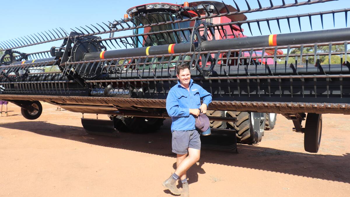 Sandon Knipe, Knipe Farming Co, Northam, said he and his father David came to the clearing sale just to have a look, but took home the top item, the 2014 Case IH 7230 Axial Flow header with 12.2 metre MacDon rigid draper front for $265,000.