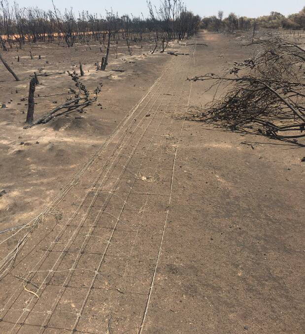 Lightning strikes east of Hyden last week sparked bushfires one of which burnt out 500 hectares of fenced and stubbles on Ken Graham's property. Photograph by Ken Graham.
