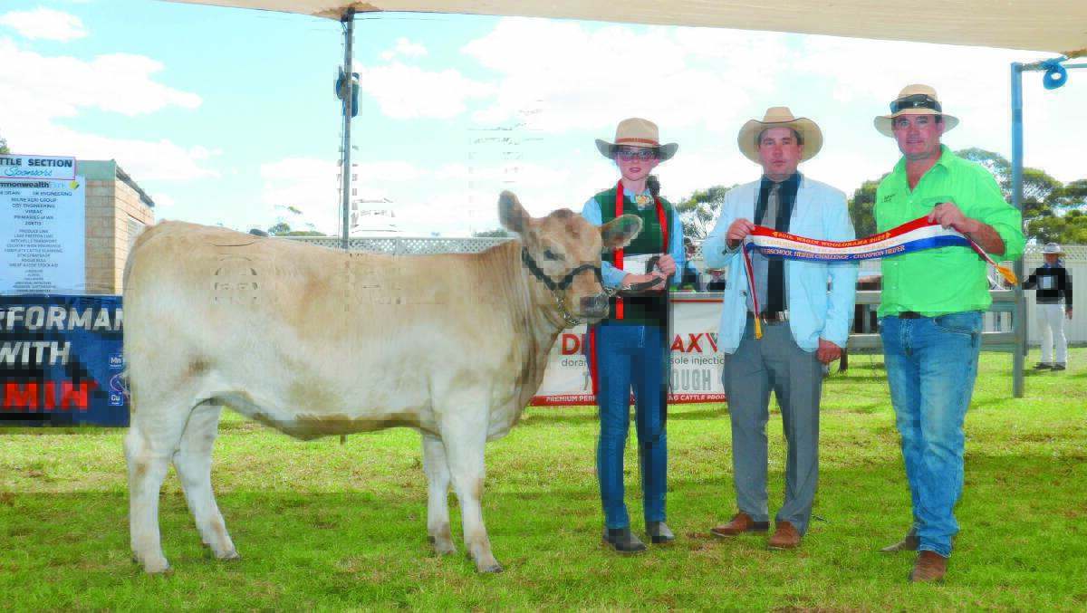 The Mount Barker Community Colleges Barker High Murray Grey stud won this years Nutrien Ag Solutions Interschool Heifer Challenge. With the winning heifer Barker High Tea 16 was Mount Barker Community College student Isabel Vandenbogert, judge Rob Onley, Candy Mountain Cattle, Noorat, Victoria, and sponsor Mitch Crosby, Nutrien Livestock Breeding.