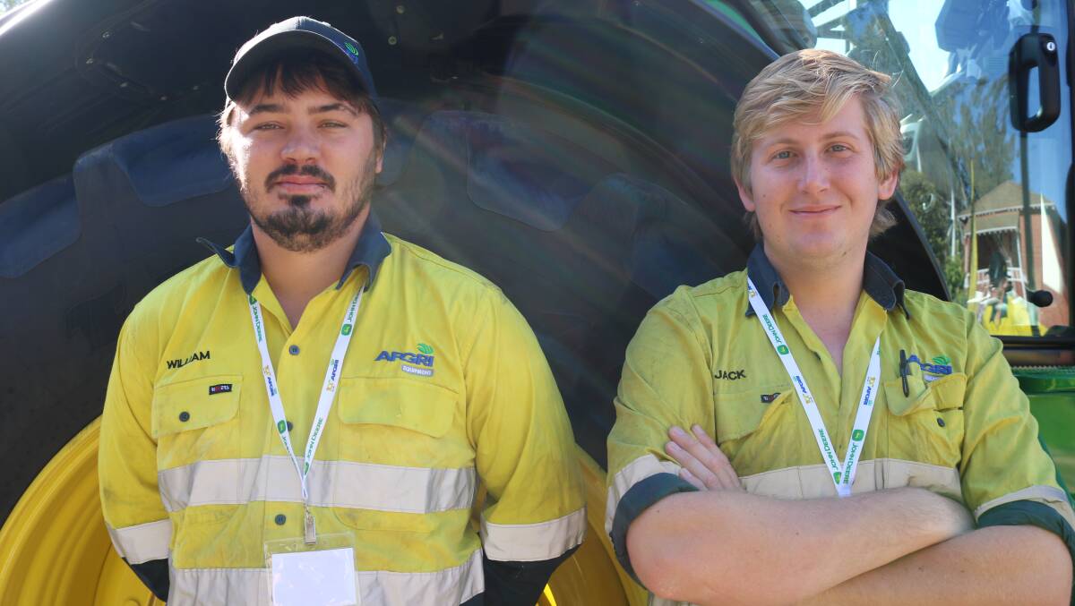 William Mansfield, 30, Geraldton and Jack Devereux, 21, Geraldton, at one of the breaks during the two-day induction.
