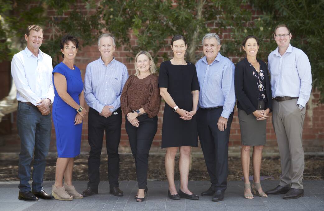 The Drought Resilience Adoption and Innovation Hub will be led by the Grower Group Alliance, with the board comprising Chris Reichstein (left), vice chairwoman Erin Gorter, Graham Smith, Kelly Manton-Pearce, Debbie Gillam, chairman Peter Roberts, Nicole Batten and Nathan Craig.