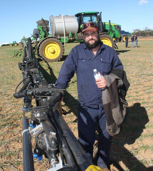 Geraldton farmer and spraying contractor Tom Daly came to last week's AFGRI Equipment's Morawa Ride and Drive days to check out the new John Deere R4060 self-propelled boomsprayer. "I've got two John Deere R4045 models but I wanted to check out the Exact Apply system and the new carbon fibre boom," he said. 