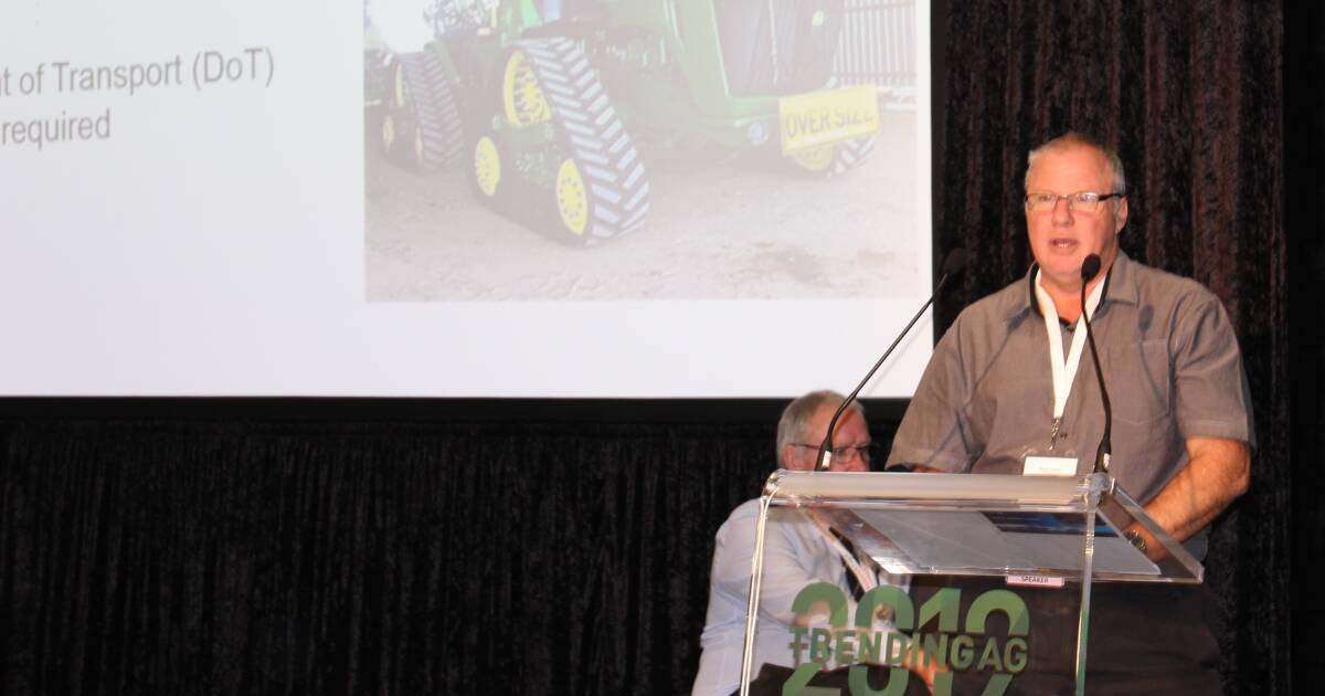  Main Roads WA heavy vehicle technical officer Peter Lewis addressing WAFarmers' Trending Ag 2019 conference.