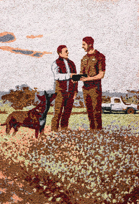  A second image created from fertiliser granules for the advertising campaign depicts Summit Fertilizer's Northam area manager Brayden Noble.
