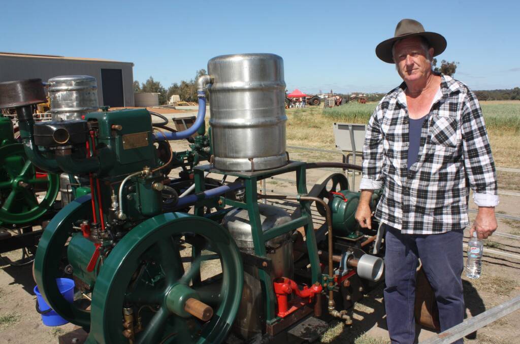 David Graham, Collie, also was the recipient of donated parts for this 2.6 kiloWatt (3.5 horsepower) CS Lister stationary engine which he restored after a 40 year career in the local coal mines. "It was probably a pump motor in the old days," he said. "It had the valves re-seated, the head skimmed and the cylinder re-sleeved to the original size. It also had new main bearings, a fuel pump, fuel injector and seal kit."