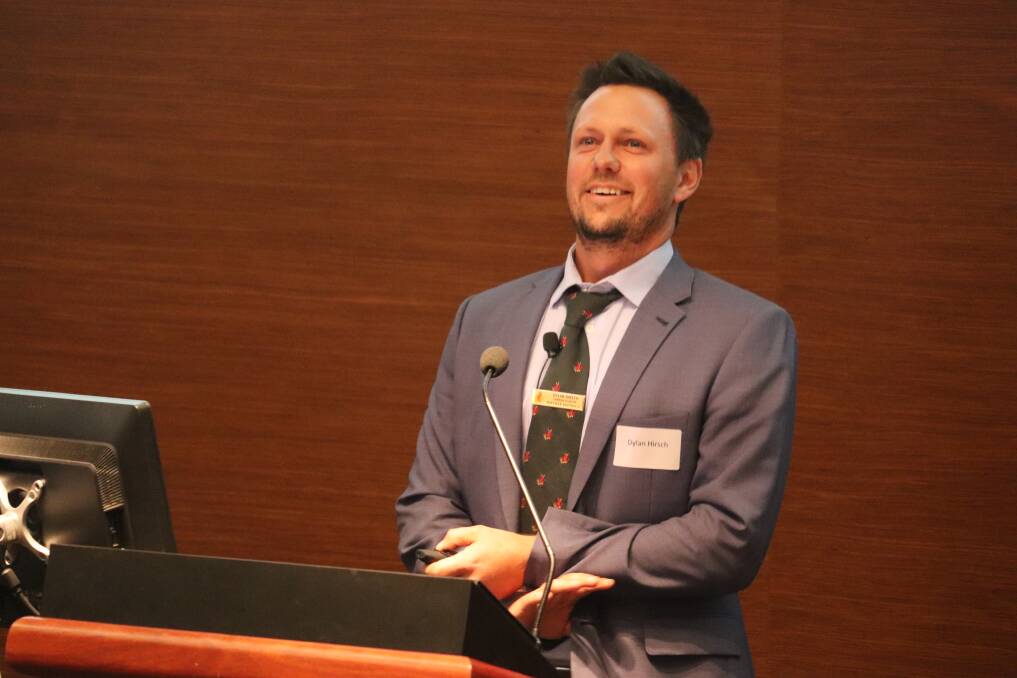 Latham grower Dylan Hirsch spoke of on-farm steps taken to mitigate drought risk at UWA's Institute of Agriculture Industry Forum 2020.