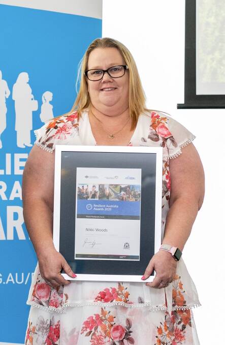 Nikki Woods did not undertake the Driveway Project to win awards, but the way in which she captured the community spirit and brought family's together during COVID-19 restrictions really embodied the theme of the Resilient Australia Awards.