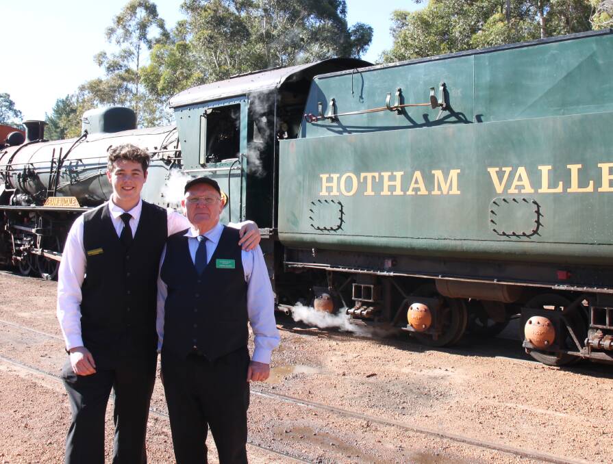 Despite being of different generations, HVR member Curtis Lawrence (left) and vice president Vince Baker share a passion for trains and both are actively involved in the HVR.