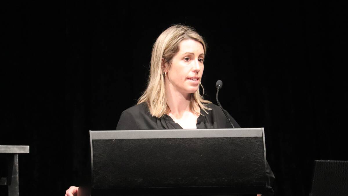  CBH quality and sustainability manager Jane Wardle speaking at the Grain Industry Association of Western Australia's Barley Forum, held at Crown Perth last Monday.