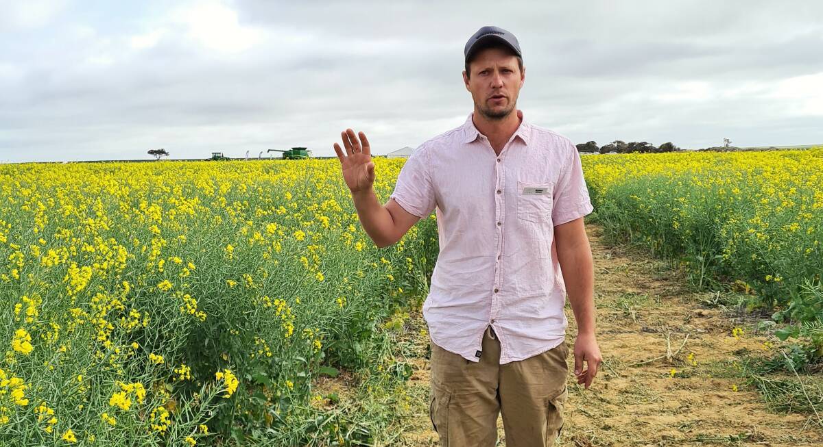  Latham grower and Liebe Group main trial site host Dylan Hirsch presents his deep ripping canola trial.