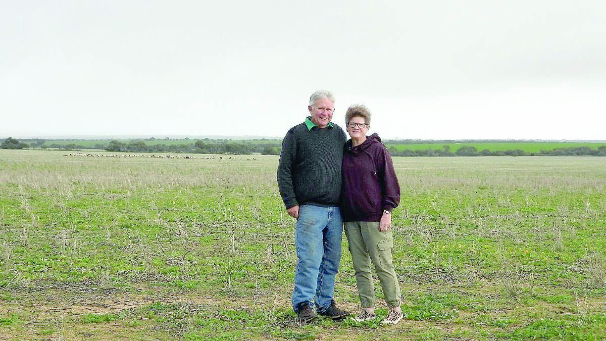 Rick and Colleen Beatty on their farm at North Cadoux where they run 2500 Dorper breeding ewes.