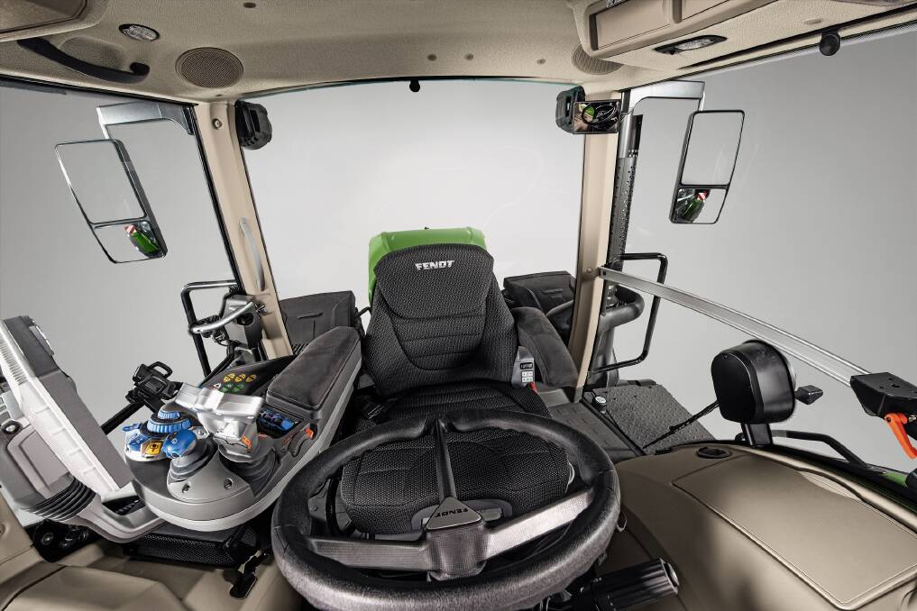  The spacious cab becomes a mobile field office.