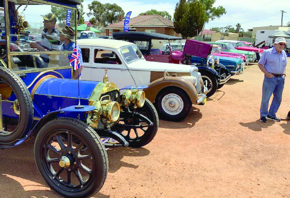 A line-up of the wide variety of classic cars.