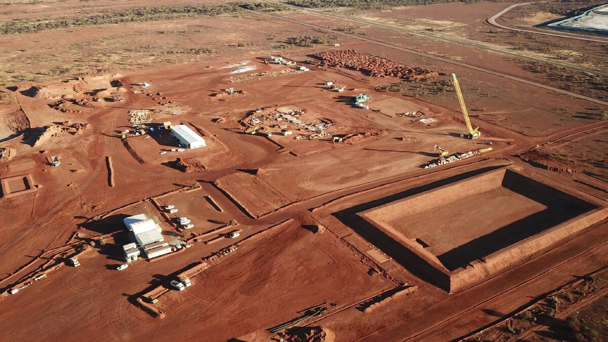  A site adjacent to Lake Way being prepared for construction of the solar powered fertiliser processing plant.