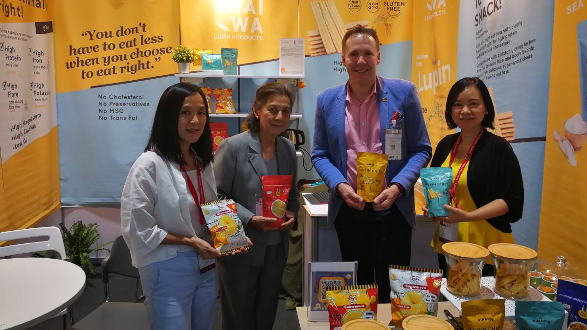 ATQ Consulting & Advisory managing director Daniel Marshall with representatives from the joint Thai-WA Lupin Products Company at the THAIFEX - World Food of Asia exhibition held in Bangkok at the end of May.