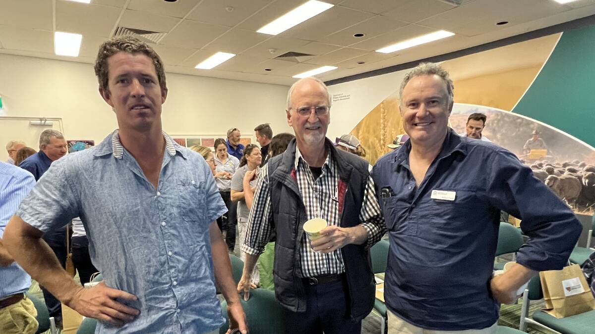 Tom Foulkes-Taylor (left), Yuin station, was with Greg Brennan, Geraldton and Josh Foster, DPIRD, Geraldton.