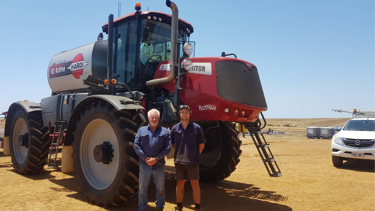 Gibson farmer Paddy Barber (left) and his son Nick, with their new HARDI SARITOR 62 Active.