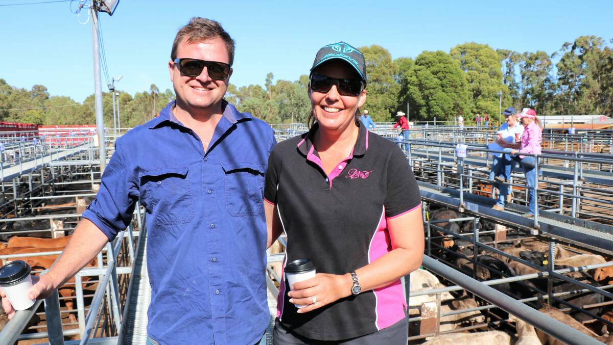 Jason and Shelley Schlussler, Bridgetown, were looking to purchase cattle for a new property and left their buying in the hands of their agent Ben Cooper, Nutrien Livestock, Bridgetown.