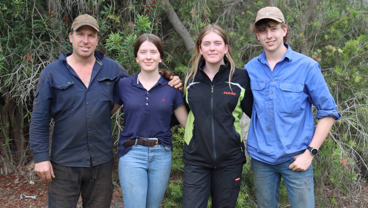  This year, Robert Egerton-Warburton (left), is driving one of the headers, his youngest daughter Zara, 14, is keeping everyone fed, while oldest daughter Lucinda and her friend Toby Miller are driving the chaser bins.