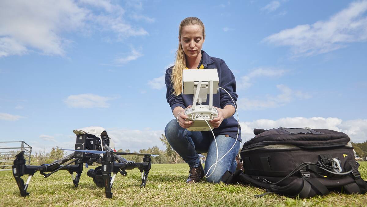 Former Muresk Institute student Katie Armstrong-Sebbes operating a drone. Drone use is one of the topics to be covered at the three-day program.