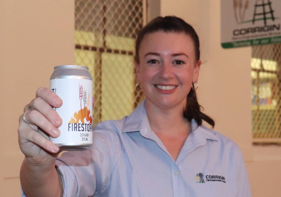  Corrigin Farm Improvement Group executive officer Veronika Crouch said the Firestorm beer had given the group the chance to own a beer and celebrate with something they had grown themselves.
