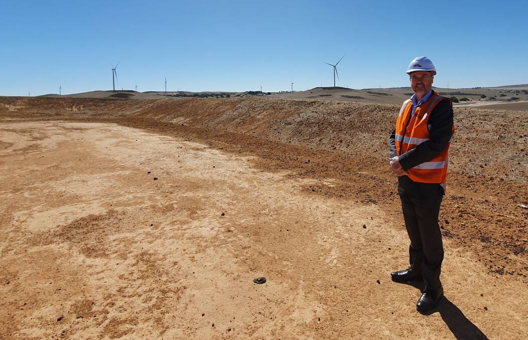 State Energy Minister Bill Johnston at the Badgingarra Wind Farm site.