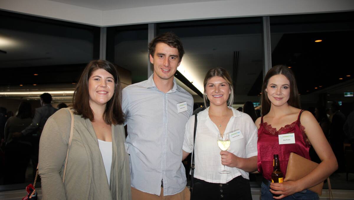 Curtin University law and commerce student Matilda Lloyd (left) with agribusiness students Jordan Dwyer, Gemma Pauley and Alex Prowse.