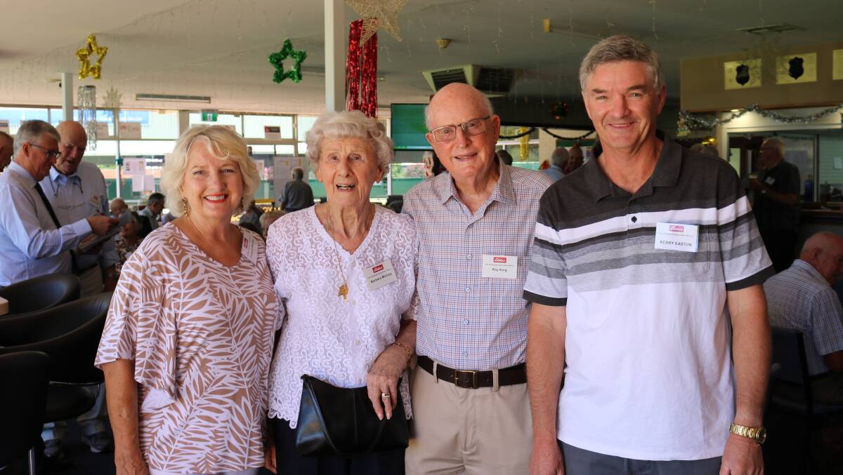 Lorraine Keenan (left), Greenwood, Barbara McCaig, Willetton, Ray King, Menora and Kerry Easton, Geraldton, brightened up the Rossmoyne Bowling Club function room.