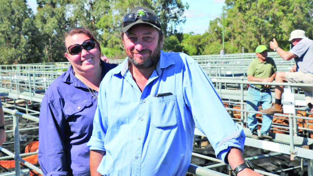 Natalie and Mathew Aldridge, Balingup, were some of the many hopeful buyers attending the Nutrien Livestock store sale at Boyanup last week.