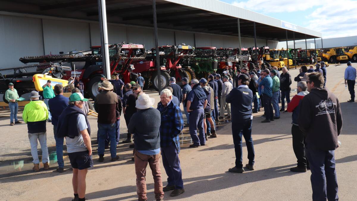 There was plenty of speculation about prices for the line-up of SP sprayers and headers at the McIntosh & Son Katanning stock reduction sale. A John Deere 9760 topped this part of the sale at $50,000.