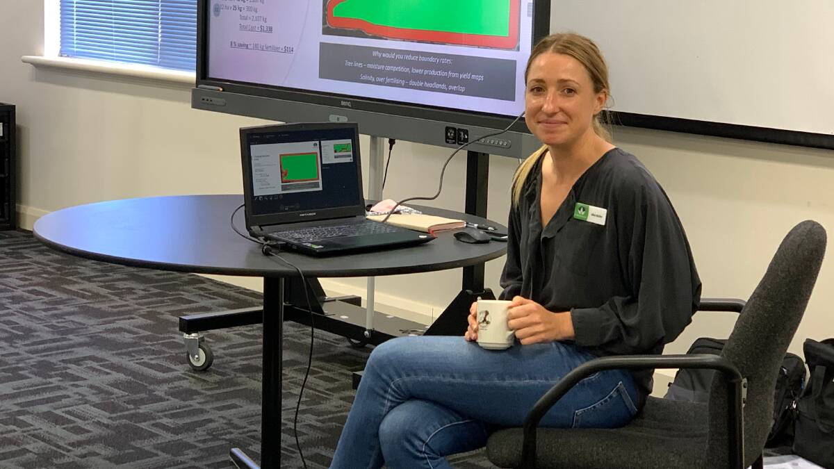 Farmanco agricultural scientist Alice Butler presented the workshops in the southern part of the grain growing region, alongside her colleague Blake O'Meagher.