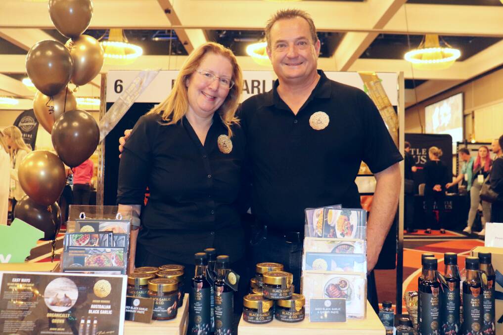  Black Garlic & Co owners Dionne and Julian Sibly. Black Garlic & Cos range of products includes balsamic vinegars, savoury pastes and the black garlic cloves themselves. 