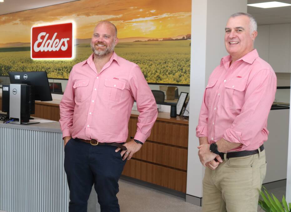 Elders Muchea branch manager Michael Sala Tenna (left) and Elders State general manager Nick Fazekas inside the company's purpose-built Muchea branch which will be officially opened this week.