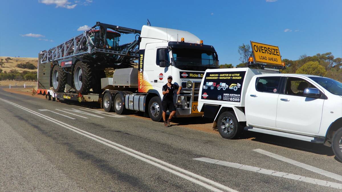HARDI Australia WA representative Tom Slatyer gives a thumbs-up to HARDI's Ride and Drive demonstration program, throughout the Wheatbelt over the past two months.