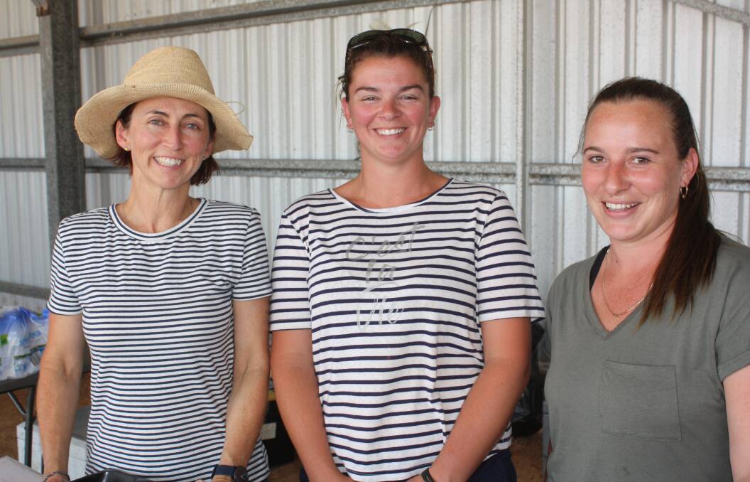 Helping out with the drinks and raising funds for the local Calingiri P&C were locals, from left, Ruth Young, Naomi Auhl and Kara Glass.