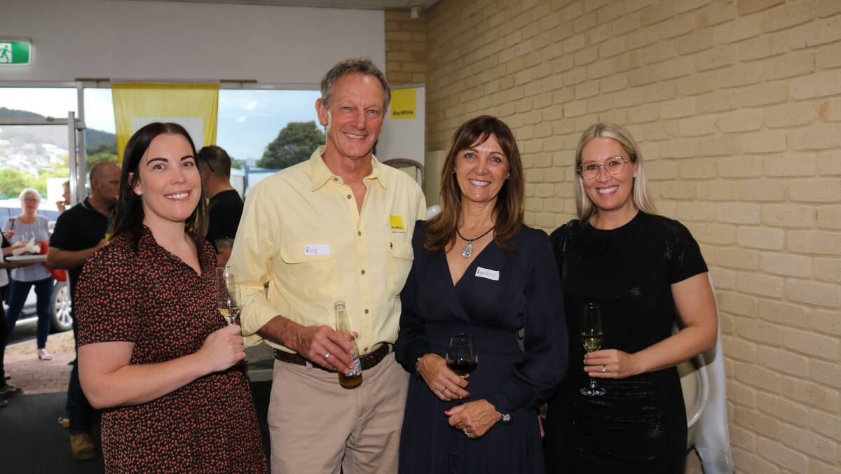 Moss Conveyancys Stacey Brenton (left) with Ray White Rural Albany Kojonup commercial sales and leasing specialist Ray Stocker, residential sales specialist Raelene Stocker and Davynka Moss, Moss Conveyancy.