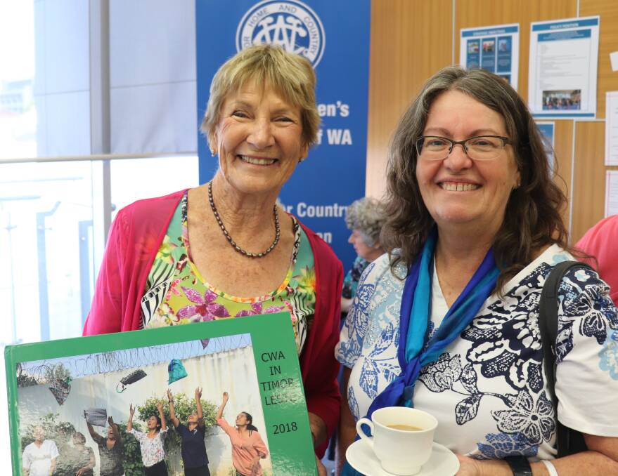 Sara Kenny (left), Badingarra and Annette Polglaze, Coolbinia, at the CWA of WA open day in Perth last week.