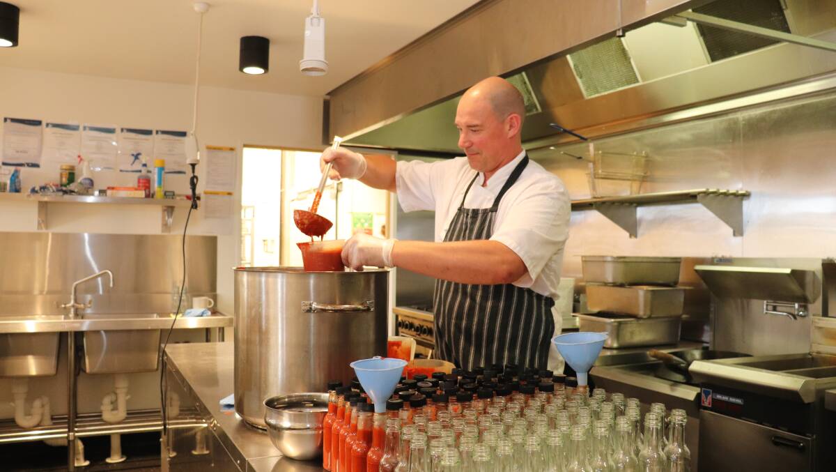 When Ripe visited Mr Nash at his commercial kitchen at Sunshine Harvester Works, Fremantle, he was still recovering from taste testing his hottest sauce, the Widow Maker. He has to take extra care when preparing the sauce and when bottling the sauce, Mr Nash wears two sets of gloves.