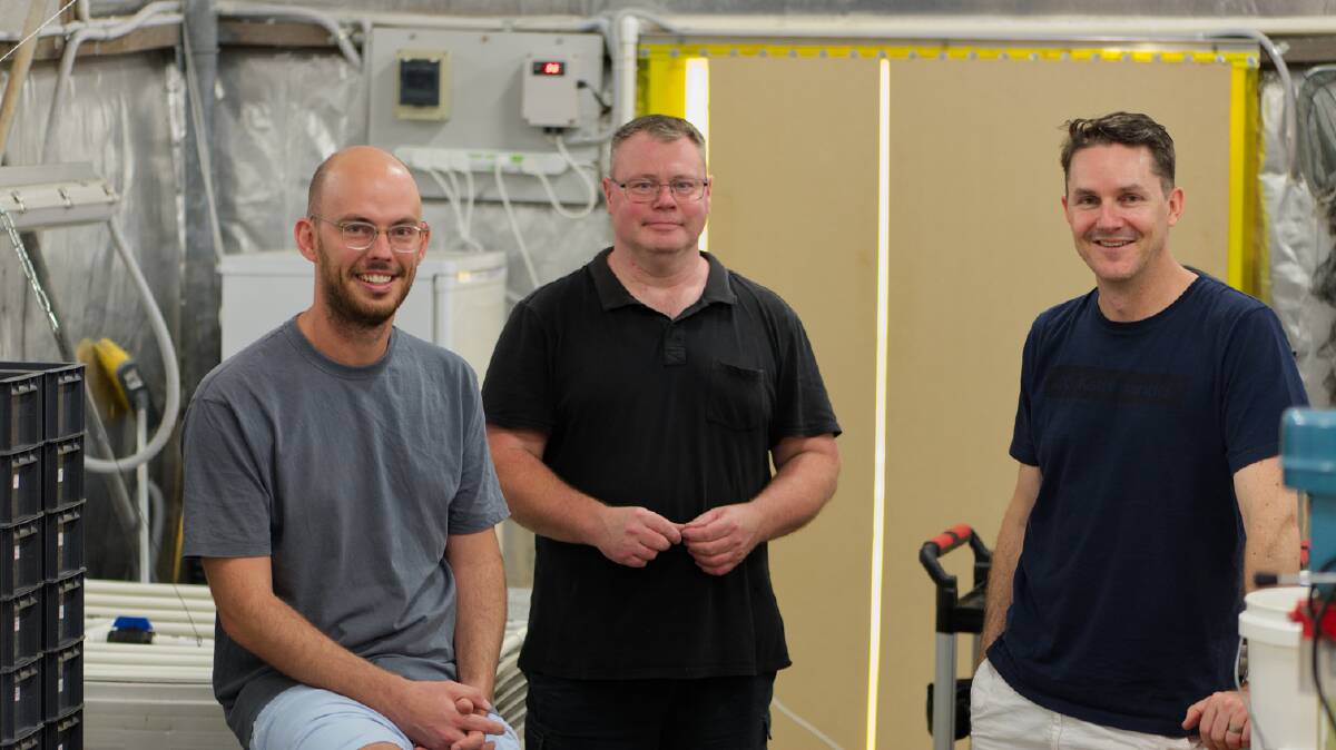 Aquatic AI owners Michael Storey (left) and Andrew Walker, with lab technician Richard Linney.