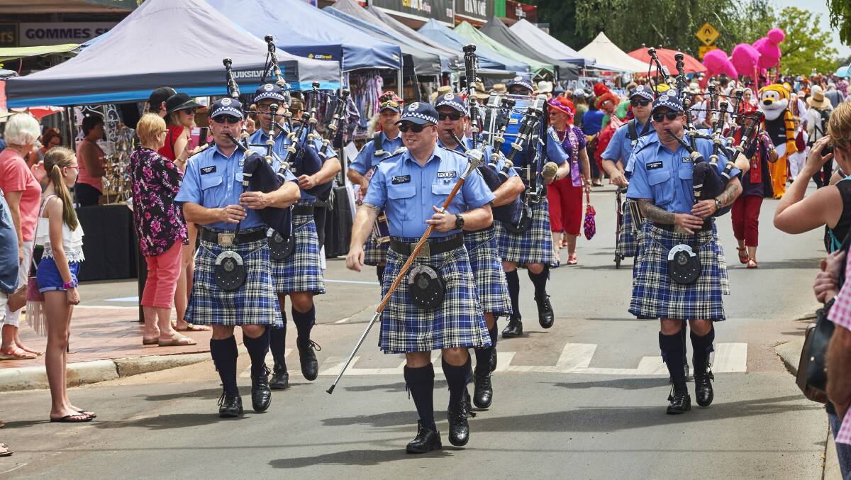 The grand parade is always a highlight, with the WA Police pipe band attending again this year.