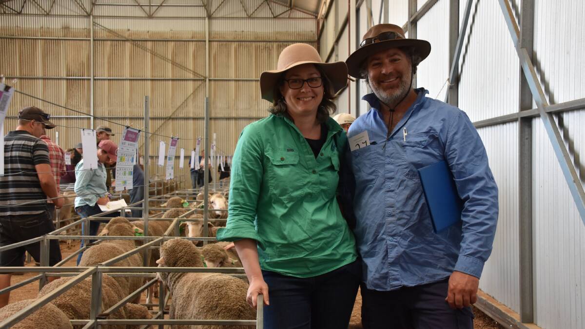 Shannon and Marcus Sounness, Paper Collar Grazing Co, Amelup, were again buyers at this year's Anderson Rams on-property Poll Merino ram sale. This year they purchased four rams to a top of $4200 and an average of $2700.