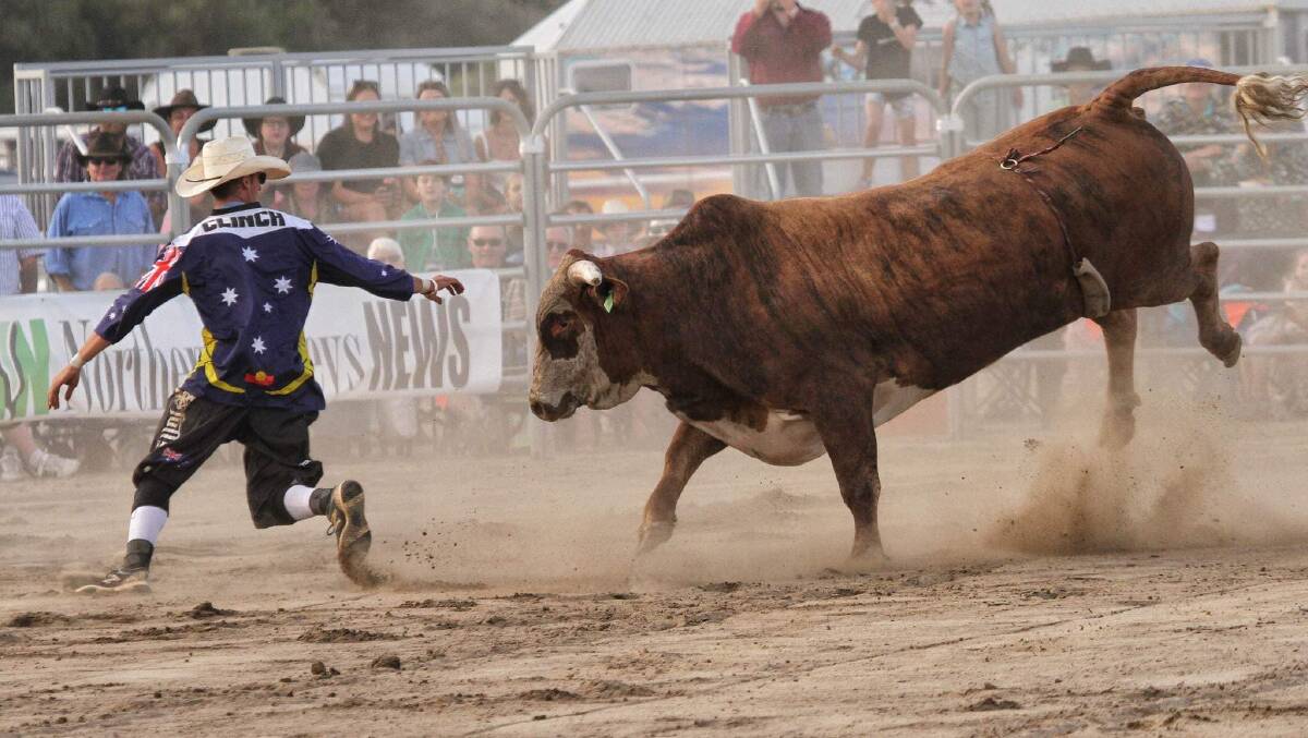 Mr Clinch has competed all around the world, including the United States of America and Canada, where he has both been a protection clown and done freestyle bullfighting. Photo by Leo Kimble.