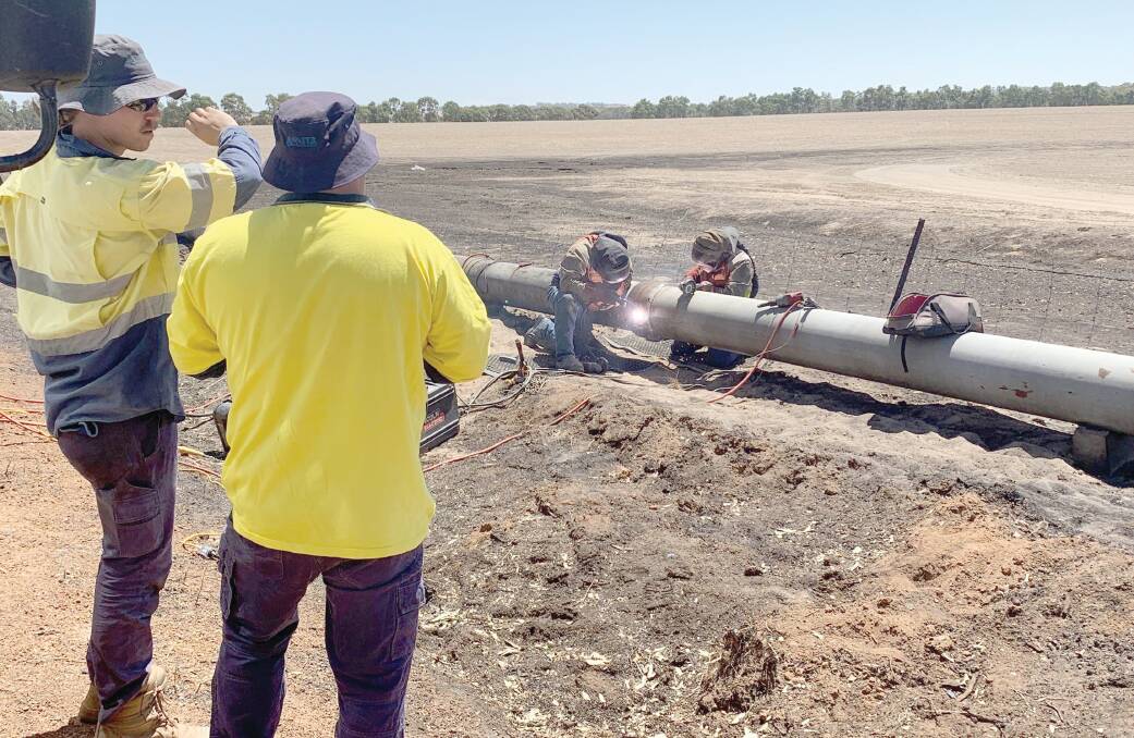Water Corporation crews worked long days in challenging and hot conditions to replace 170 metres of pipe, welding over 120 joints and reinstating two kilometres of pipework back onto bolster blocks in the Wheatbelt.